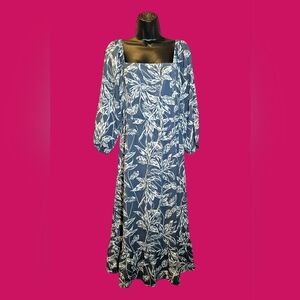 Collective Concepts Blue and White Floral Dress